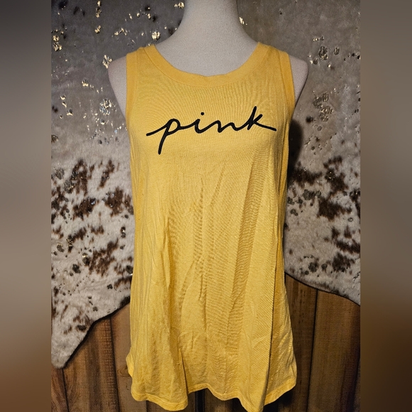 PINK Victoria's Secret Tops - PINK Victoria's Secret Yellow Tank Top